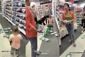 影/男童超市亂扔商品被阻止　恐龍媽抓狂吼：讓他玩夠會收拾不然會哭