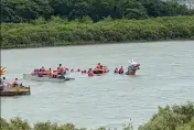 影/怪風狂吹！苗栗龍舟賽龍舟翻覆「僅剩龍頭浮出水面」　14人落水獲救