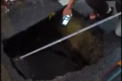 民生東路巷口路面坍塌釀1公尺坑洞　北市派員處理