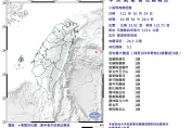 快訊/10:54台灣東部海域規模5.1地震　最大震度1級