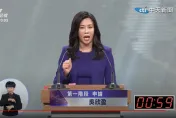 總統大選辯論/吳欣盈念稿卡卡、撂不標準台語　8分鐘申論結束還剩20秒