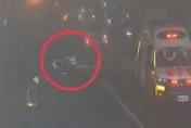 快訊/中清地下道大型重機撞小貨車　騎士噴飛骨折「嚴重撕裂傷」送醫急救