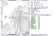 快訊/地牛翻身！台東18:54發生極淺層地震　規模4.7最大震度4級