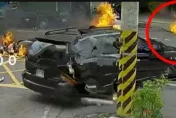 影/驚悚！彰化社頭2機車對撞　騎士連人帶車燒成火球「一半身體燙傷」