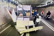 貨車未注意限高走地下道慘變敞篷車　機車騎士無辜被擊落雷殘摔傷