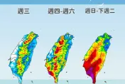 好天氣剩1天！周四起雨彈炸全台、中南部「紅到發紫」　「三颱」未來發展曝