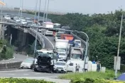 快訊/下班注意！國道1號彰化系統4車追撞　1車翻覆車流回堵…傷亡人數曝