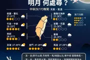 許願雲不見！東半部今晚起「雨連下2天」　中秋全台賞月指數曝光