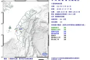 快訊/嘉義布袋20：17發生規模3.9極淺層地震！最大震度3級