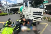 快訊/驚悚瞬間曝！新北成蘆橋下嚴重車禍　女騎士遭砂石車拖行命危送醫