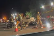 快訊/2人爆頭、腦漿四溢！國3死亡車禍「轎車全毀翻覆」　另5人送醫