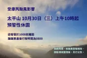 抵禦「康芮」！宜蘭太平山30日上午10時起預警性休園　開園時間未定