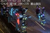 國1北圓山段死亡車禍！深夜「2車追撞」車頭全毀爛　42歲駕駛送醫不治