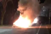 彰化二林綠色隧道爆車禍「汽車燒成廢鐵」　蛋車雞蛋撒滿地