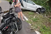 一次救了3條命！台中孕媽開BMW載嬰墜邊坡　車毀人傷被「跆拳主委」救了