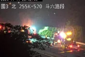 影/火煙狂竄現場直擊！國3南向256k斗六段轎車狂燃　傷亡不明