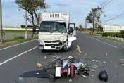 雲林機車「偏離車道」撞對向貨車！碎片零件四散　騎士傷重不治