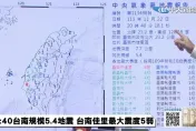 台南2小時6次地震！南部民眾恐慌　氣象署揭原因：3天內恐有4.5以上餘震