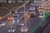 連環車禍！國1大貨車、轎車3車追撞　時速剩40