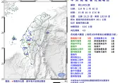 15:16台南南化4.9地震最大震度5弱　13縣市嚇壞