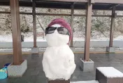 影/太平山灑冰霰！銀白霜雪覆蓋　遊客瘋堆雪人