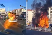 影/後車箱當街爆燃「炸飛車門」　陸小黃運將差1分鐘被火吞噬