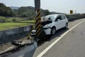 悚！掃墓後竟成永別　苗栗撞桿車頭全毀「父亡子重傷」