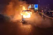 北市承德路6段等紅燈爆火球！　運將、乘客急跳車