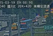 國1爆3車追撞！南向木柵段「2大貨車卡死」　回堵5公里