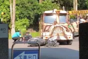 木柵動物園驚魂記！機車猛撞遊園車　騎士腿部受傷