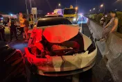 收假夜驚魂！國一麻豆交流道爆連環車禍　車頭、車身撞爛