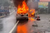 南投鹿谷驚見火燒車！「整輛狂燃」焰球畫面直擊