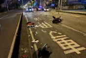 台灣大道深夜嚴重車禍！汽機車相撞　女騎士噴飛命危
