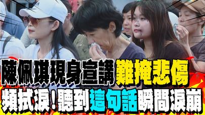 陳佩琪現身民眾黨宣講"難掩悲傷" 台下頻頻拭淚!聽到"這句話"瞬間淚崩