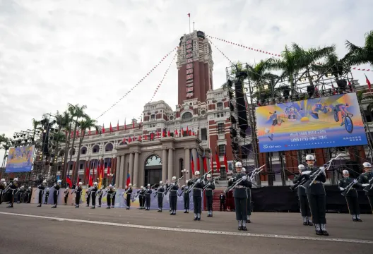 114年元旦升旗典禮預演　國防部樂儀隊加緊排練