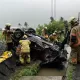 凱米颱風害的？台南國3轎車噴出邊坡「四腳朝天」　父女輕傷急送醫