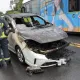 陽明山仰德大道火燒車　休旅車陷火海駕駛急逃生