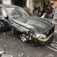 雨天失控！21歲男開BMW飛撞休旅　零件四散幸無人身亡