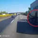 影/國道血滴子！中山高仁德段貨櫃車突爆胎　胎皮噴過來