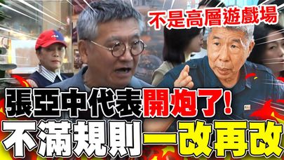 【全程字幕】張亞中代表"開炮了"! 不滿怒轟黨中央規則"一改再改":不是高層遊戲場