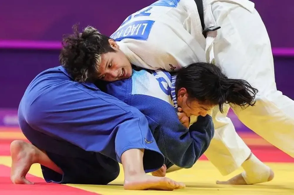 廖宇蓉在塔什干大滿貫賽的女子70公斤級勇奪銅牌。(圖/中央社)