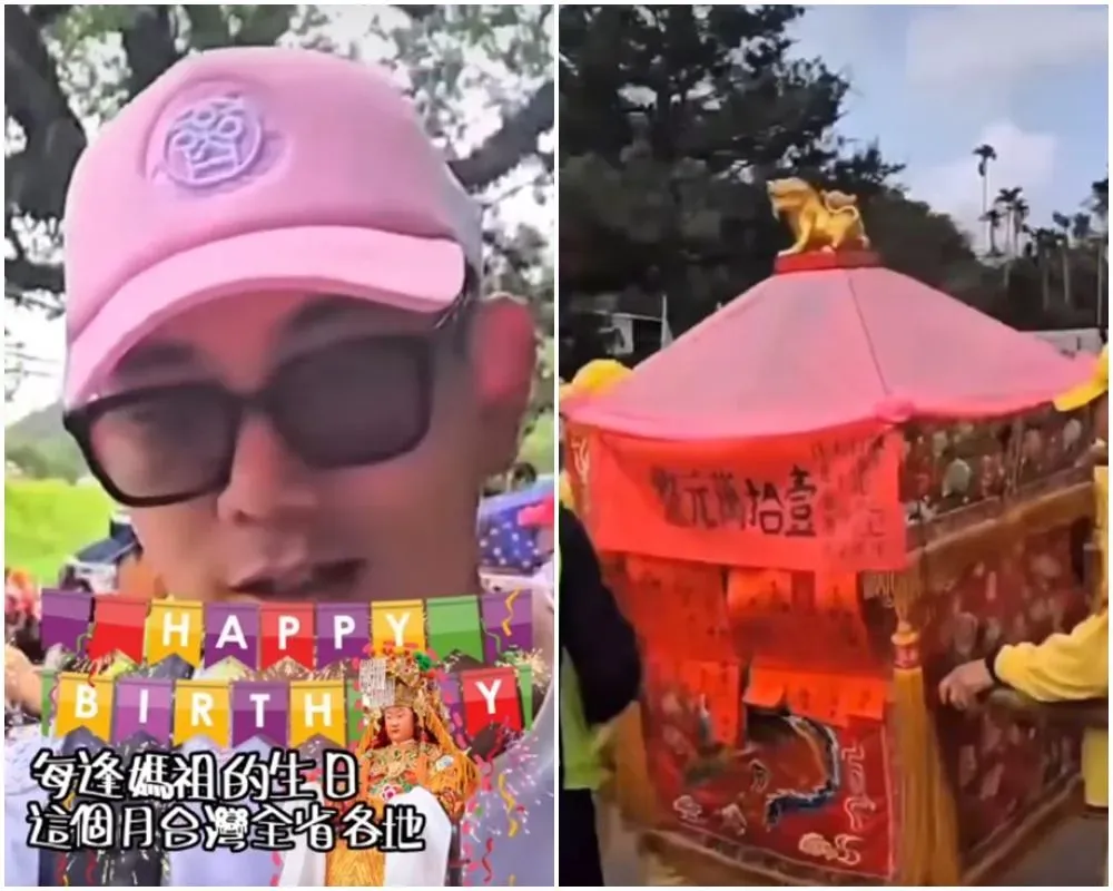 任賢齊遇見白沙屯媽祖聖駕，讓他興奮不已。（圖／翻攝自任賢齊 Richie Jen臉書）