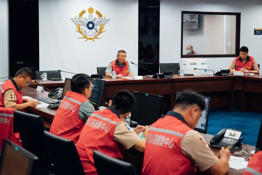 國防部針對楊柳颱風完成災害應變中心一級開設。(圖/軍聞社)