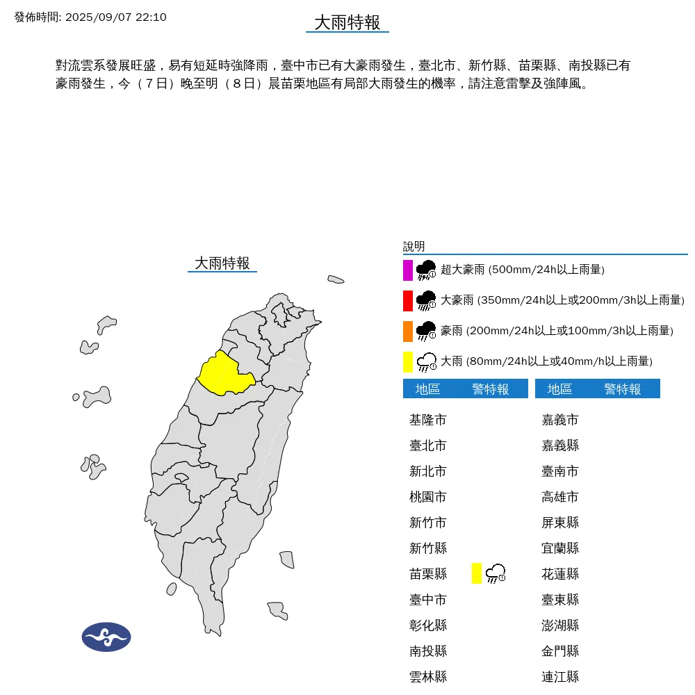 （圖／翻攝自中央氣象署官網）