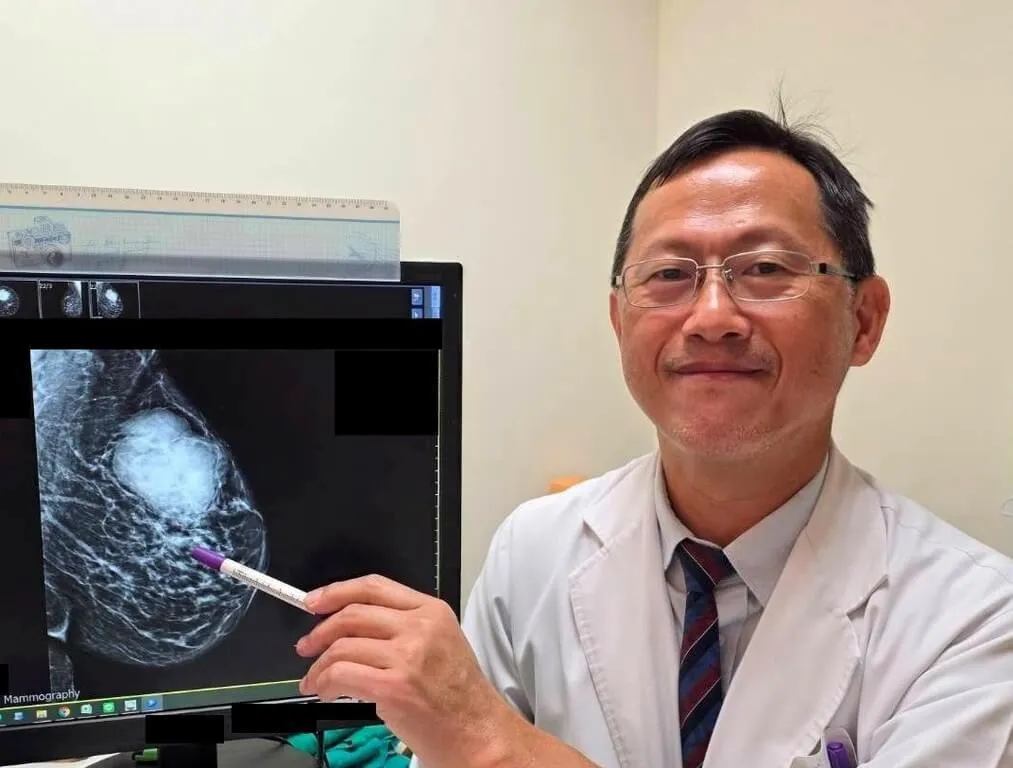 婦人乳房罕見肉癌腫瘤已近10公分大,增加治療困難度。大千綜合醫院外科部主任馮啟彥提醒,身體有異狀,務必儘早就醫。(圖/大千綜合醫院)