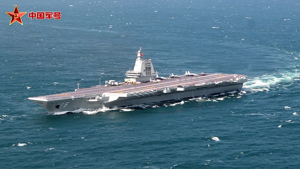 日本智庫分析陸建造中的第4艘航母衛星影像後，發現疑為圍阻體（核子反應爐安全殼）的結構物。圖為「福建號」航母。（圖／翻攝大陸國防部）