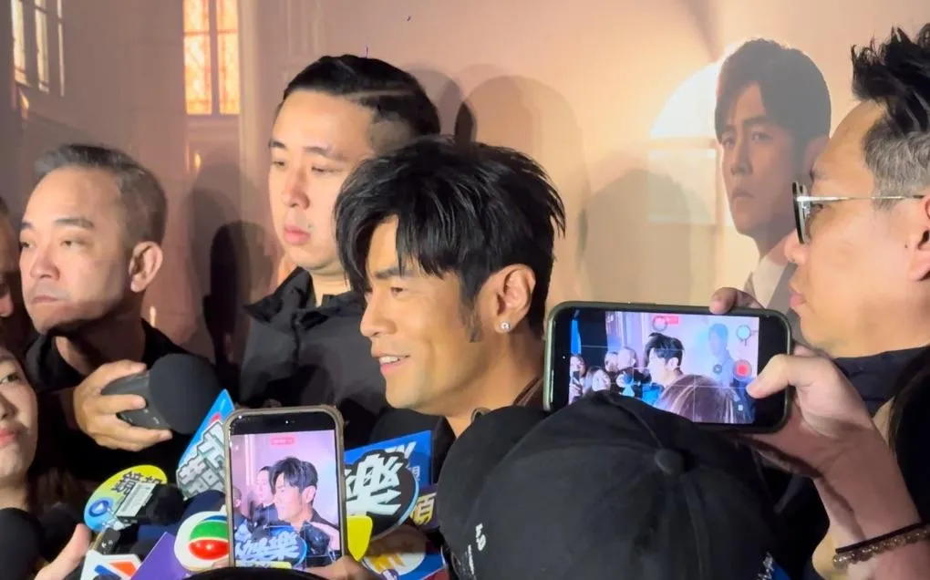 周杰倫睽違近10年接受媒體聯訪。（圖／記者 伍映澄 攝）