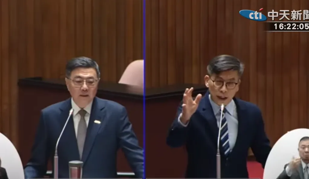 鍾佳濱提議，颱風假期間台股不休市，卓榮泰表示可研議。（圖／中天新聞）