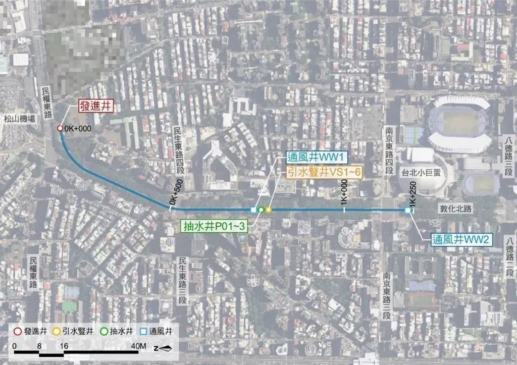 北市府自籌30億元於小巨蛋周遭打造全國首創地下貯留管「敦北地下大排」。(圖/北市水利處提供)