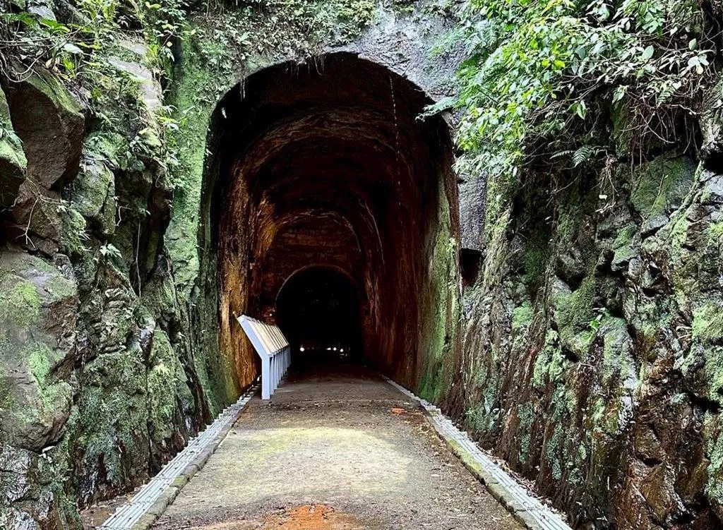 全台首座且僅存的鐵路隧道遺址「劉銘傳隧道」暫停開放團體預約導覽或自由參觀服務。（圖／基隆市政府提供）